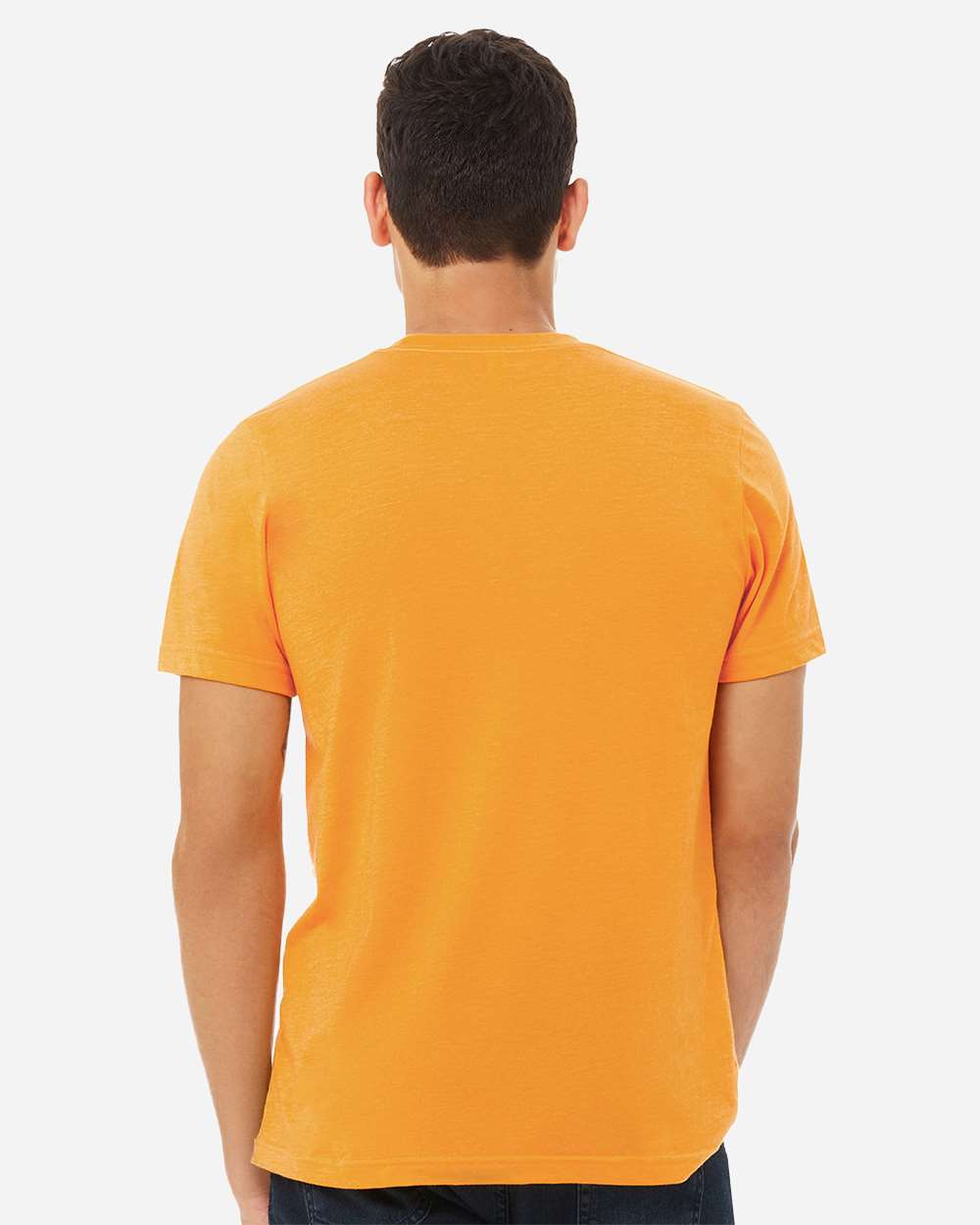 BELLA + CANVAS 3001CVC CVC Jersey Tee - Heather Marmalade - On Model Back