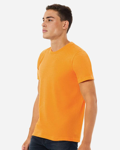 BELLA + CANVAS 3001CVC CVC Jersey Tee - Heather Marmalade - On Model Side