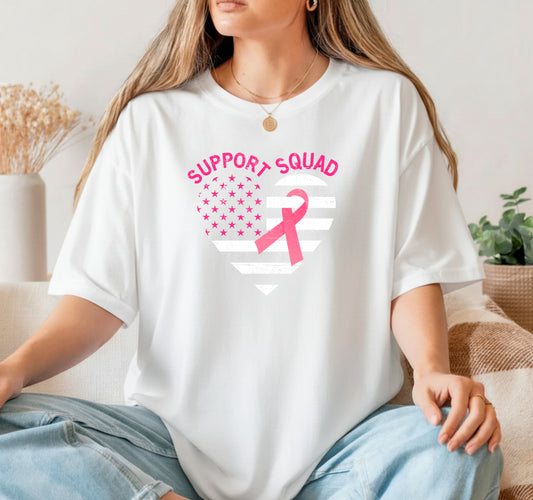 FIGHTER Pink Ribbon Hand Heart – Breast Cancer DTF Transfer