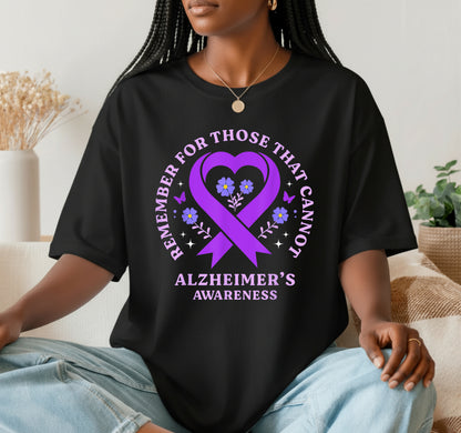 Remember For Those That Cannot Alzheimer's Awareness – Purple Ribbon DTF Transfer