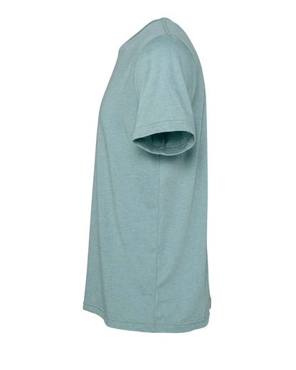 BELLA + CANVAS 3001CVC CVC Jersey Tee - Heather Blue Lagoon - Direct Side