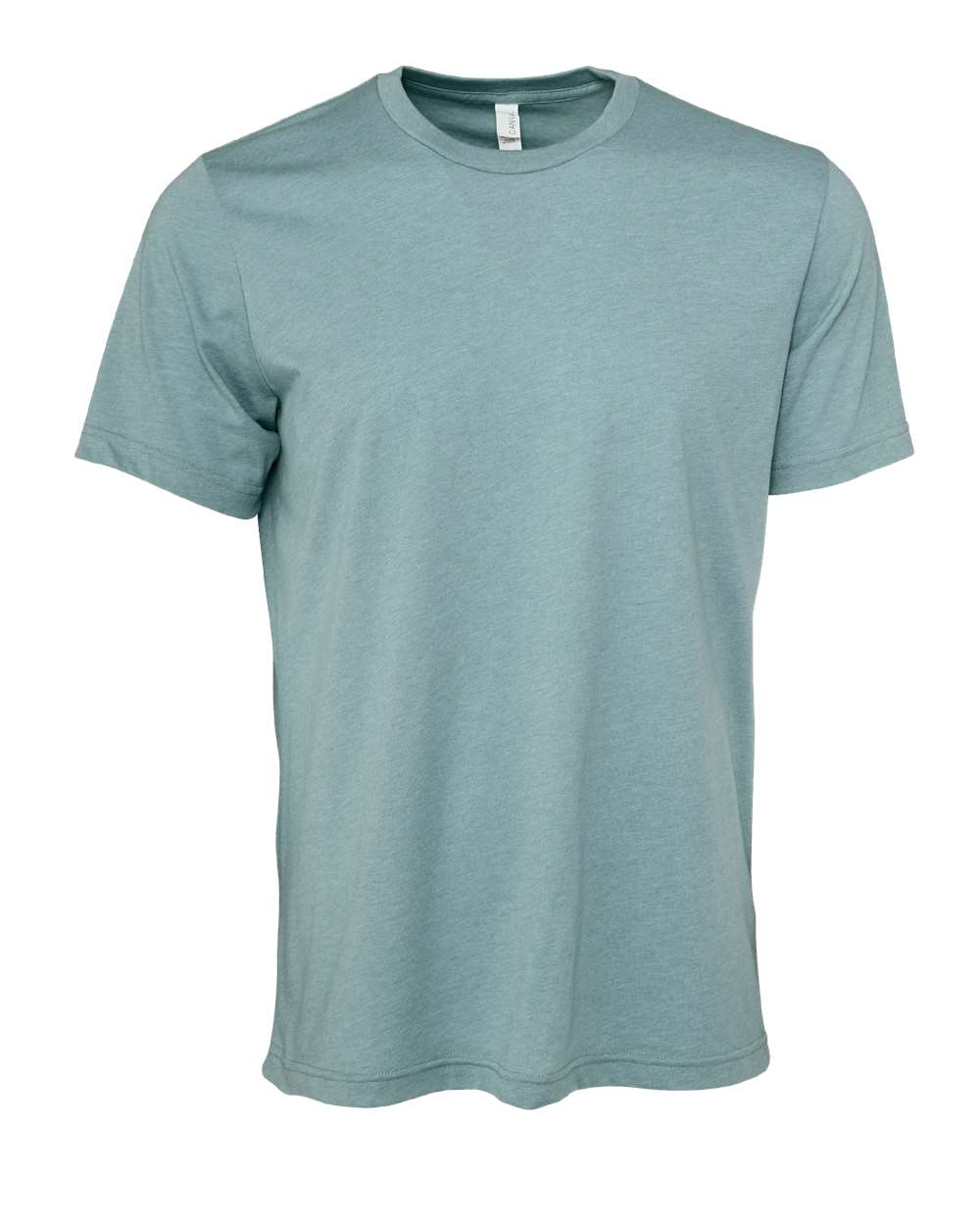 BELLA + CANVAS 3001CVC CVC Jersey Tee - Heather Blue Lagoon - Front View
