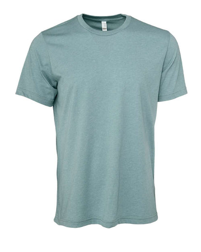BELLA + CANVAS 3001CVC CVC Jersey Tee - Heather Blue Lagoon - Front View
