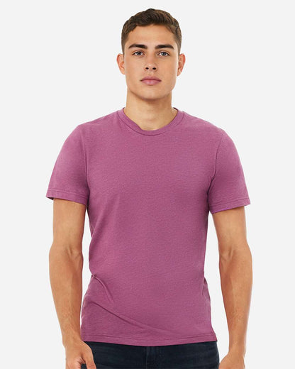 BELLA + CANVAS 3001CVC CVC Jersey Tee - Heather Magenta - On Model Front
