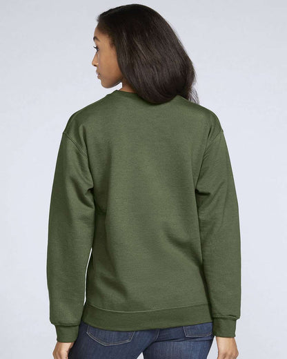 Gildan SF000 Unisex Softstyle® Midweight Crewneck Sweatshirt - Military Green - On Model Back