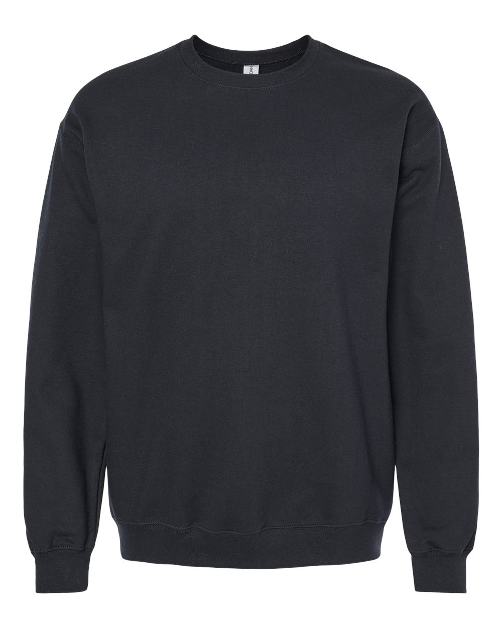 Gildan SF000 Unisex Softstyle® Midweight Crewneck Sweatshirt - Black - Front View