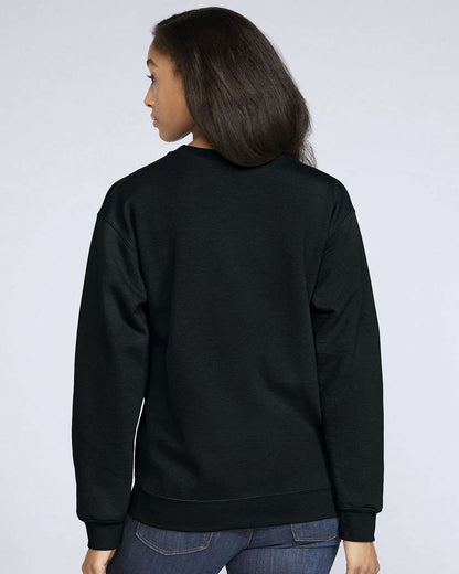 Gildan SF000 Unisex Softstyle® Midweight Crewneck Sweatshirt - Black - On Model Back