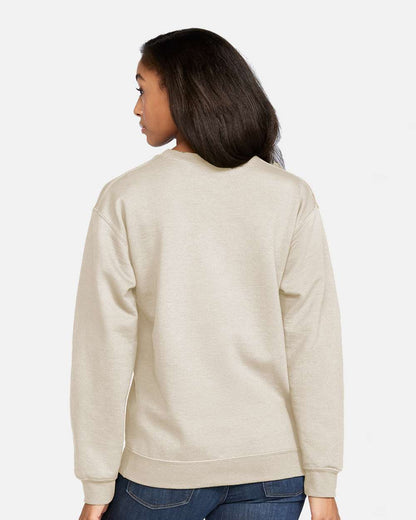 Gildan SF000 Unisex Softstyle® Midweight Crewneck Sweatshirt - Sand - On Model Back