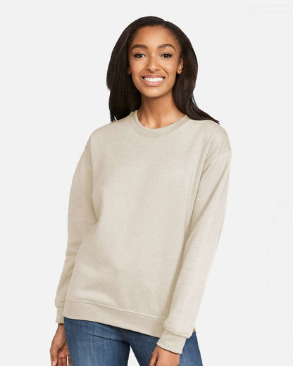 Gildan SF000 Unisex Softstyle® Midweight Crewneck Sweatshirt - Sand - On Model Front