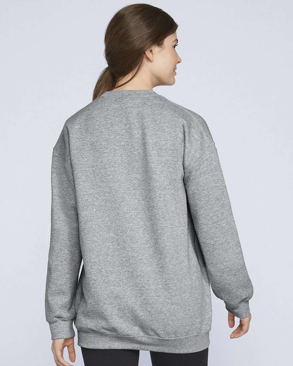 Gildan SF000 Unisex Softstyle® Midweight Crewneck Sweatshirt - Sport Grey - On Model Back