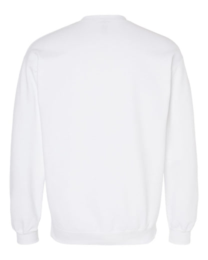 Gildan SF000 Unisex Softstyle® Midweight Crewneck Sweatshirt - White - Back View