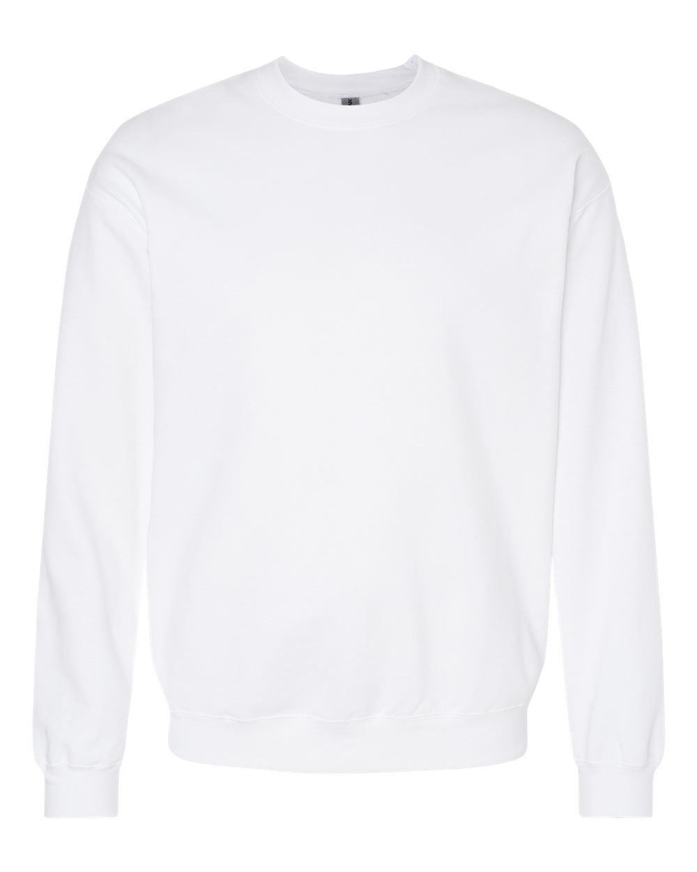 Gildan SF000 Unisex Softstyle® Midweight Crewneck Sweatshirt - White - Front View
