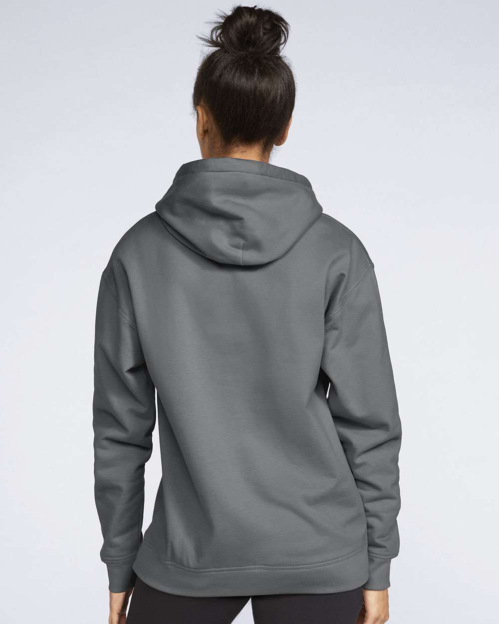 Gildan SF500 Unisex Softstyle® Midweight Hooded Sweatshirt - Charcoal - On Model Back