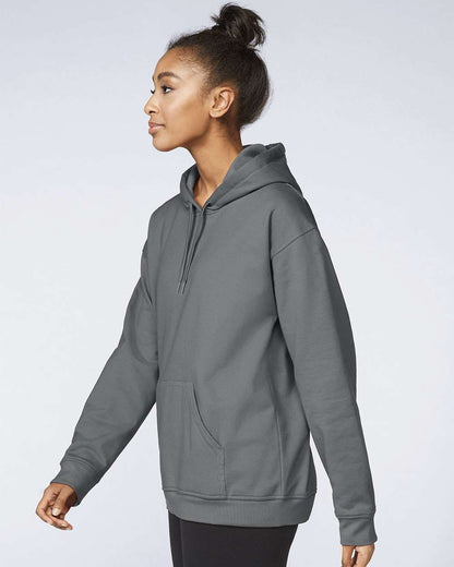 Gildan SF500 Unisex Softstyle® Midweight Hooded Sweatshirt - Charcoal - On Model Side
