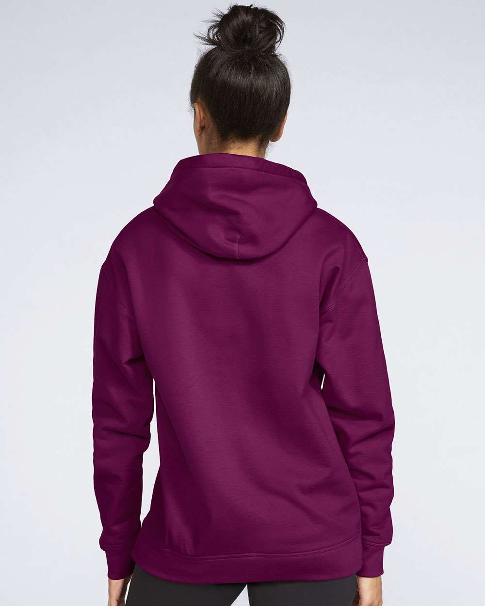Gildan SF500 Unisex Softstyle® Midweight Hooded Sweatshirt - Maroon - On Model Back