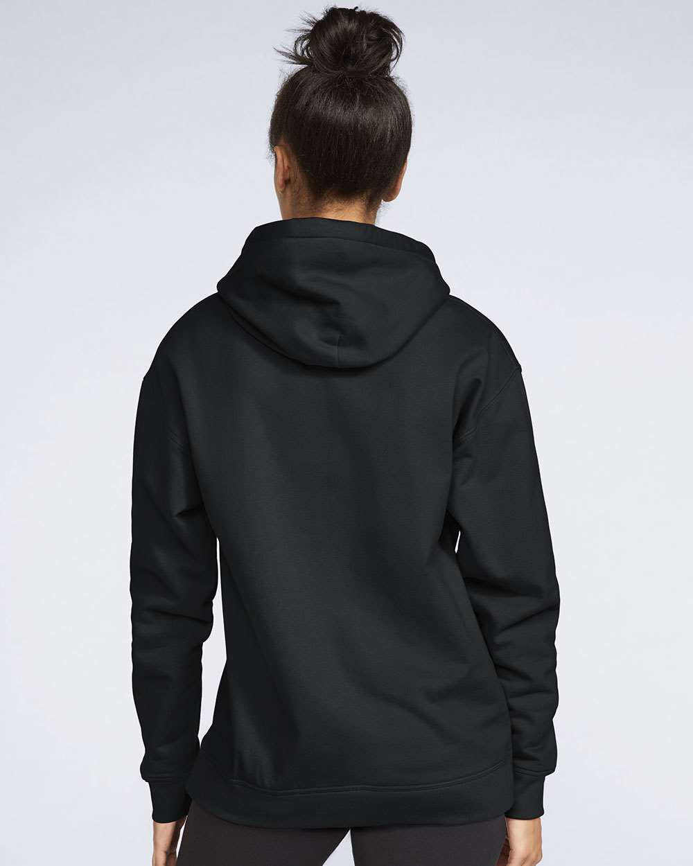 Gildan SF500 Unisex Softstyle® Midweight Hooded Sweatshirt - Black - On Model Back