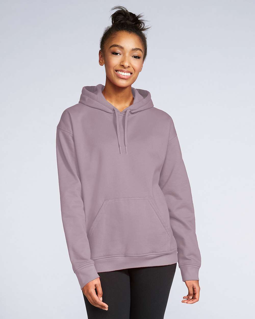 Gildan SF500 Unisex Softstyle® Midweight Hooded Sweatshirt - Paragon - On Model Front