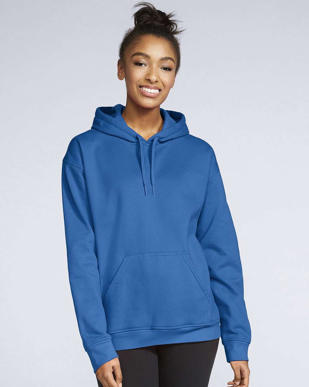 Gildan SF500 Unisex Softstyle® Midweight Hooded Sweatshirt - Royal - On Model Front