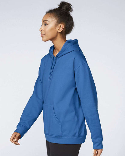 Gildan SF500 Unisex Softstyle® Midweight Hooded Sweatshirt - Royal - On Model Side