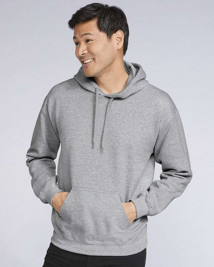 Gildan SF500 Unisex Softstyle® Midweight Hooded Sweatshirt - Sport Grey - On Model Front