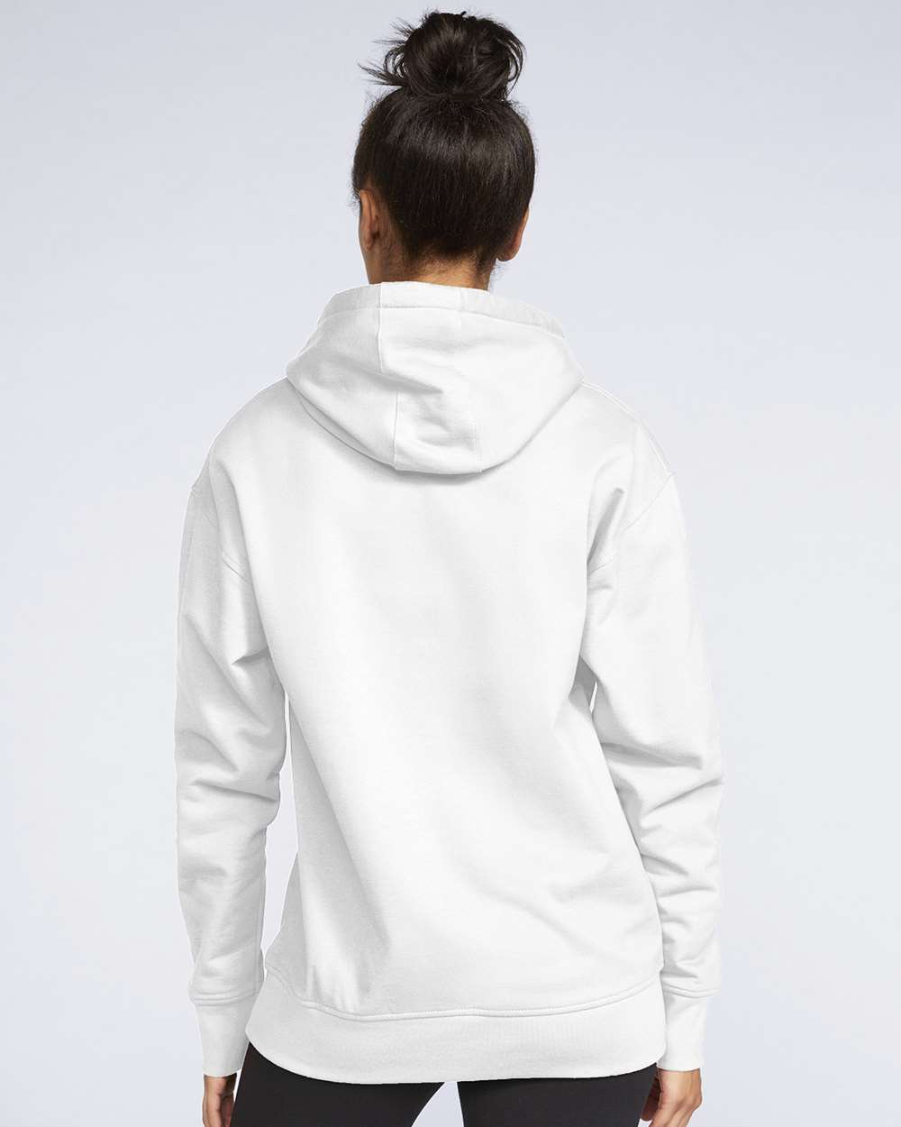 Gildan SF500 Unisex Softstyle® Midweight Hooded Sweatshirt - White - On Model Back