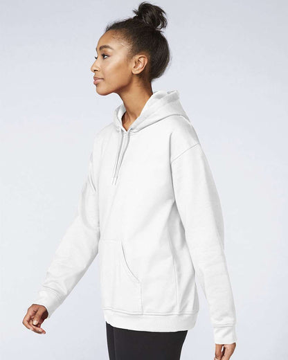 Gildan SF500 Unisex Softstyle® Midweight Hooded Sweatshirt - White - On Model Side