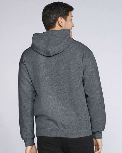Gildan SF500 Unisex Softstyle® Midweight Hooded Sweatshirt - Dark Heather - On Model Back
