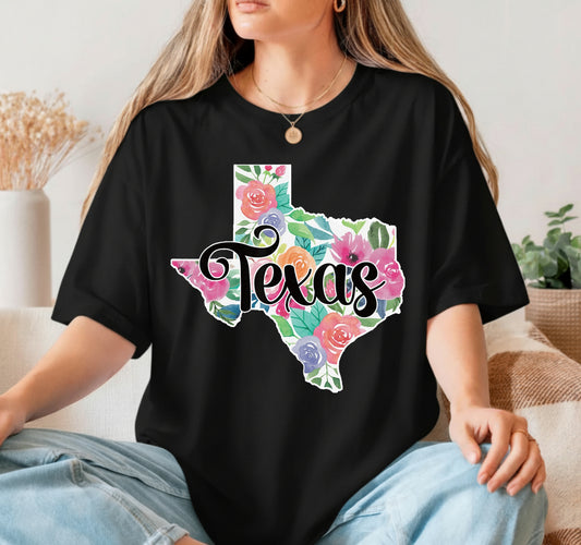Texas Home State Pride Floral – DTF Transfer