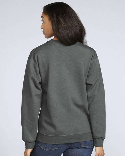 Gildan SF000 Unisex Softstyle® Midweight Crewneck Sweatshirt - Charcoal - On Model Back