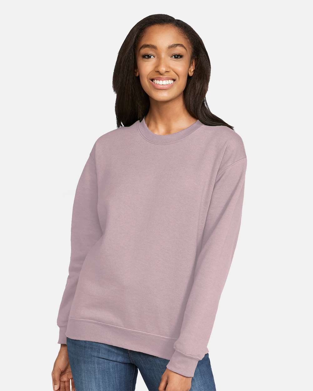 Gildan SF000 Unisex Softstyle® Midweight Crewneck Sweatshirt - Paragon - On Model Front