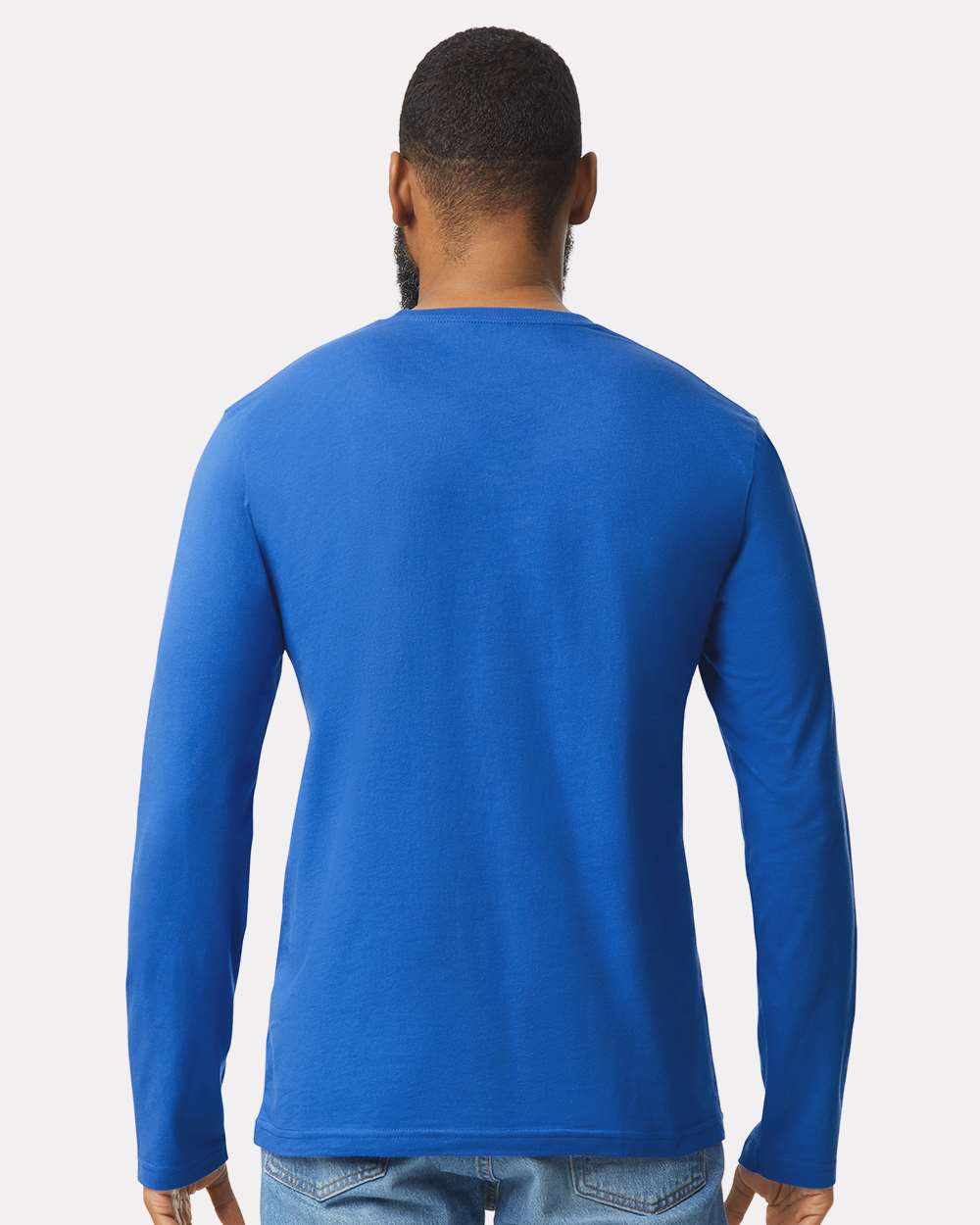 Gildan 64400 Unisex Softstyle® Long Sleeve T-Shirt - Royal - On Model Back