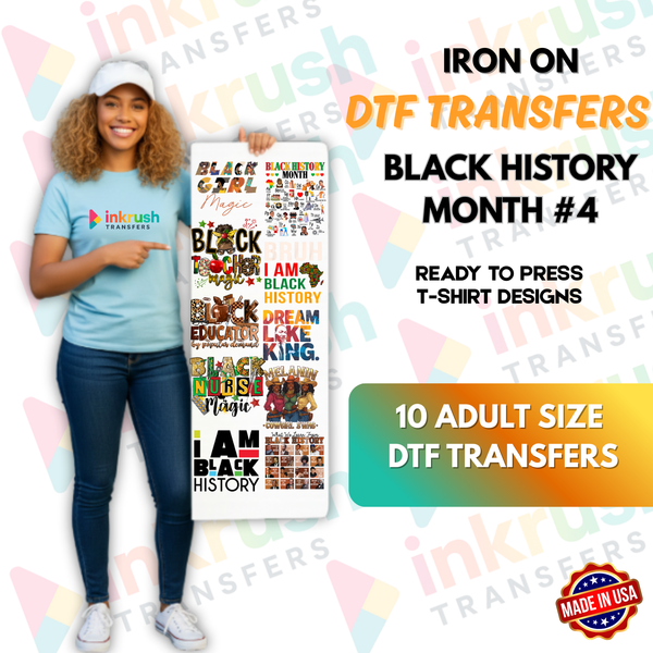 Unity & Inspiration Set – 22″ Premade Black History Month Gang Sheet (10 Adult Designs)