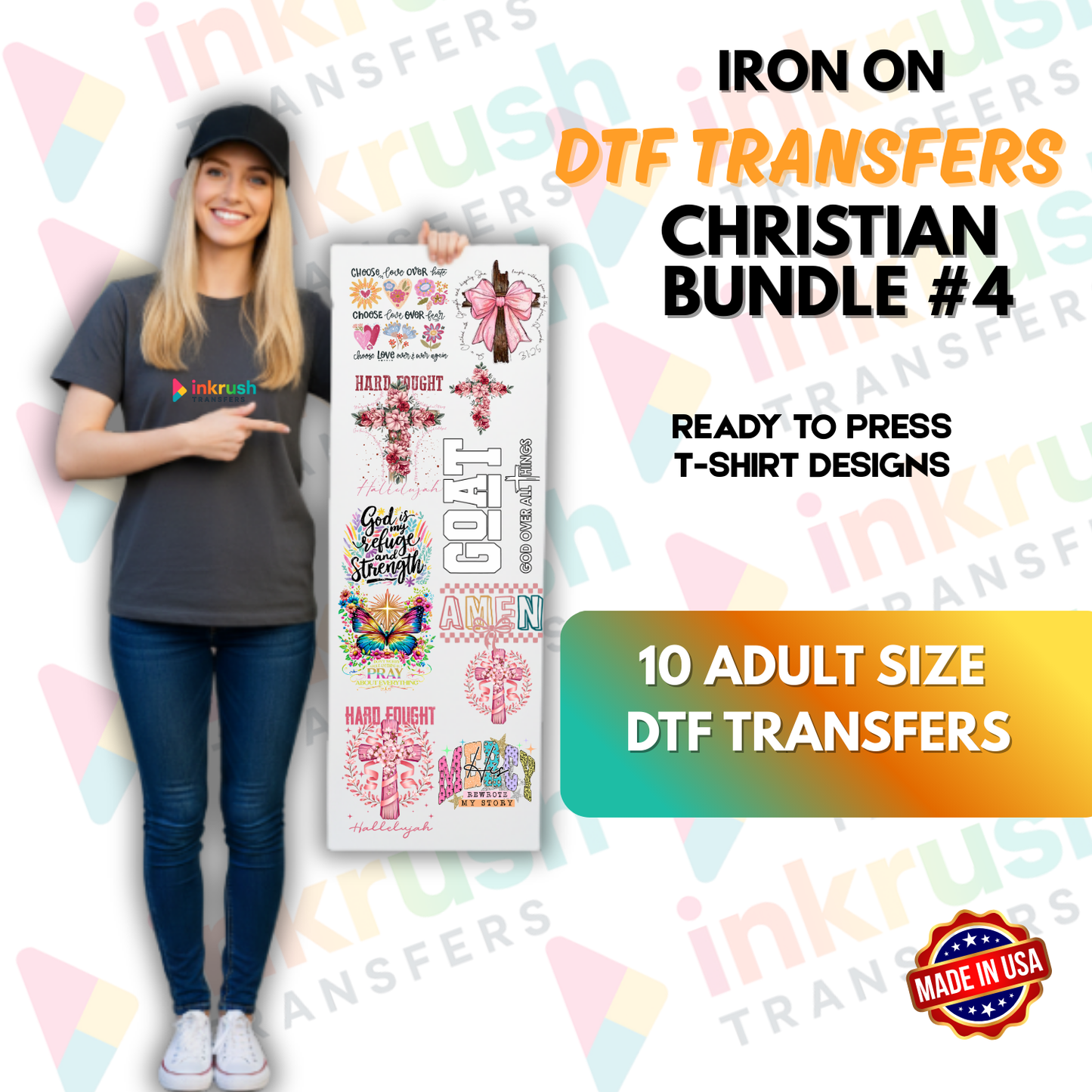 Christian Bundle #4 – Church & Ministry Teams (22″ Gang Sheet, 10 Transfers)