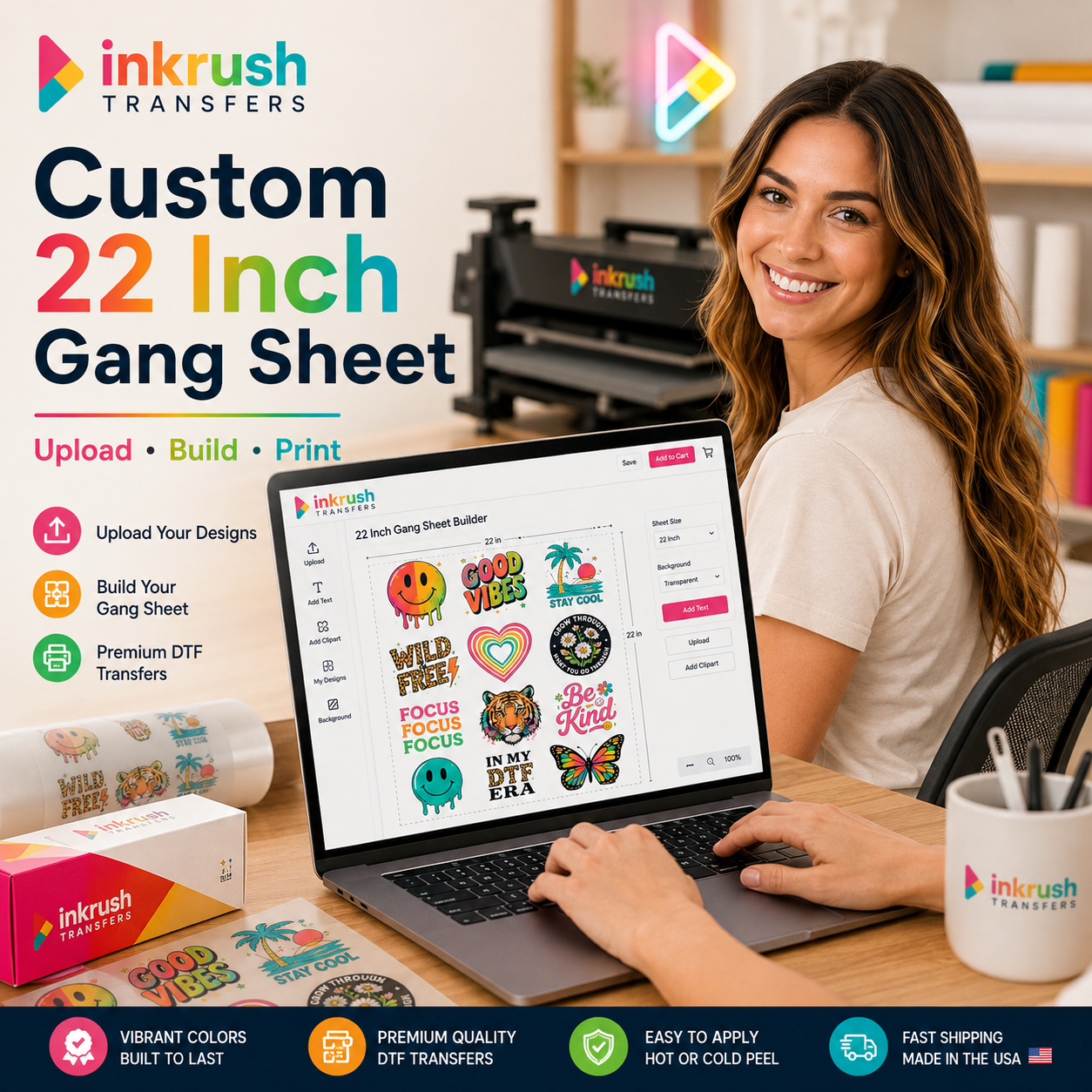 Create Your Own 22" DTF Gang Sheet –Rolling Gang sheet