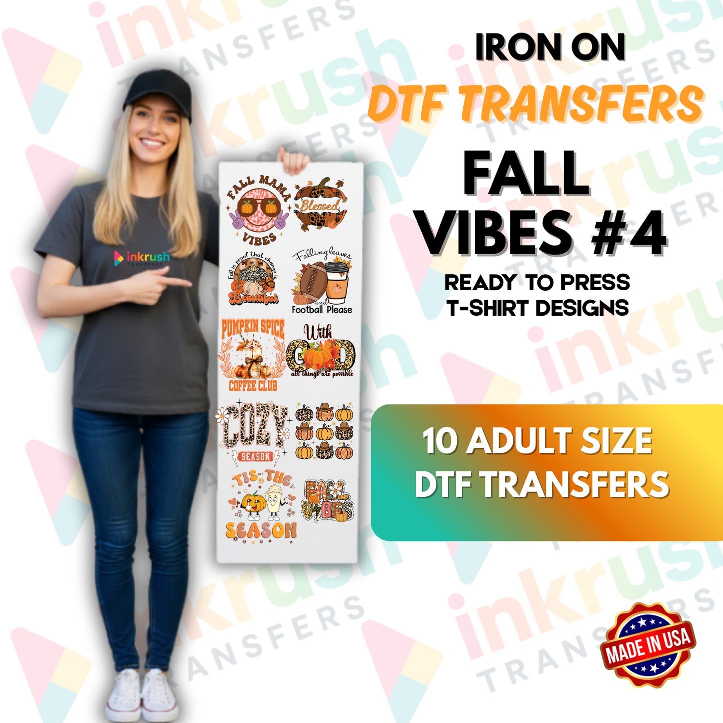 Fall Bundle #4 – Farmhouse Plaid & Cozy Autumn (22″ Gang Sheet, 10 Transfers)