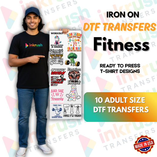 Lift Collection – 22″ Premade Fitness Gang Sheet (10 Adult Designs)