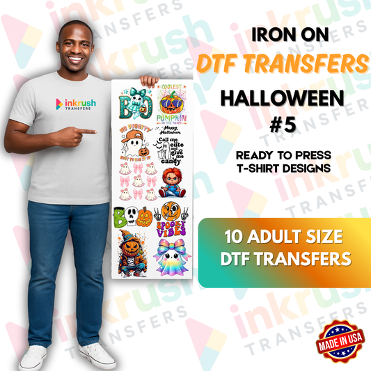 Halloween Bundle #5 – Retro Neon Scream (10 Adult-Size Transfers)