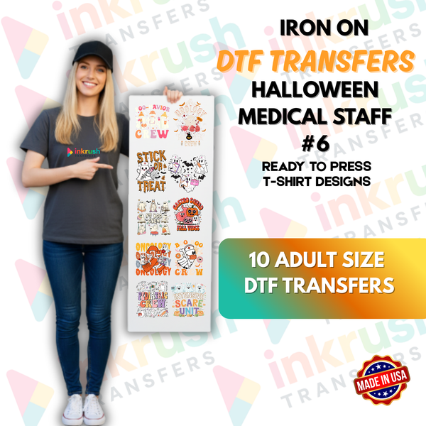 Halloween Medical Staff Bundle #6 – 10 Adult-Size DTF Transfers (22" Gang Sheet)