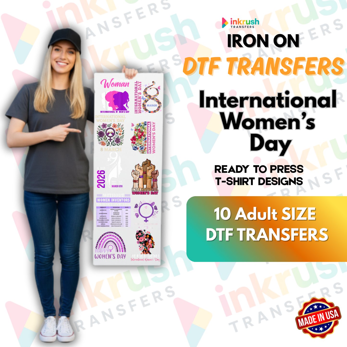 Women’s Day Empowerment Pack – 22″ Premade Gang Sheet