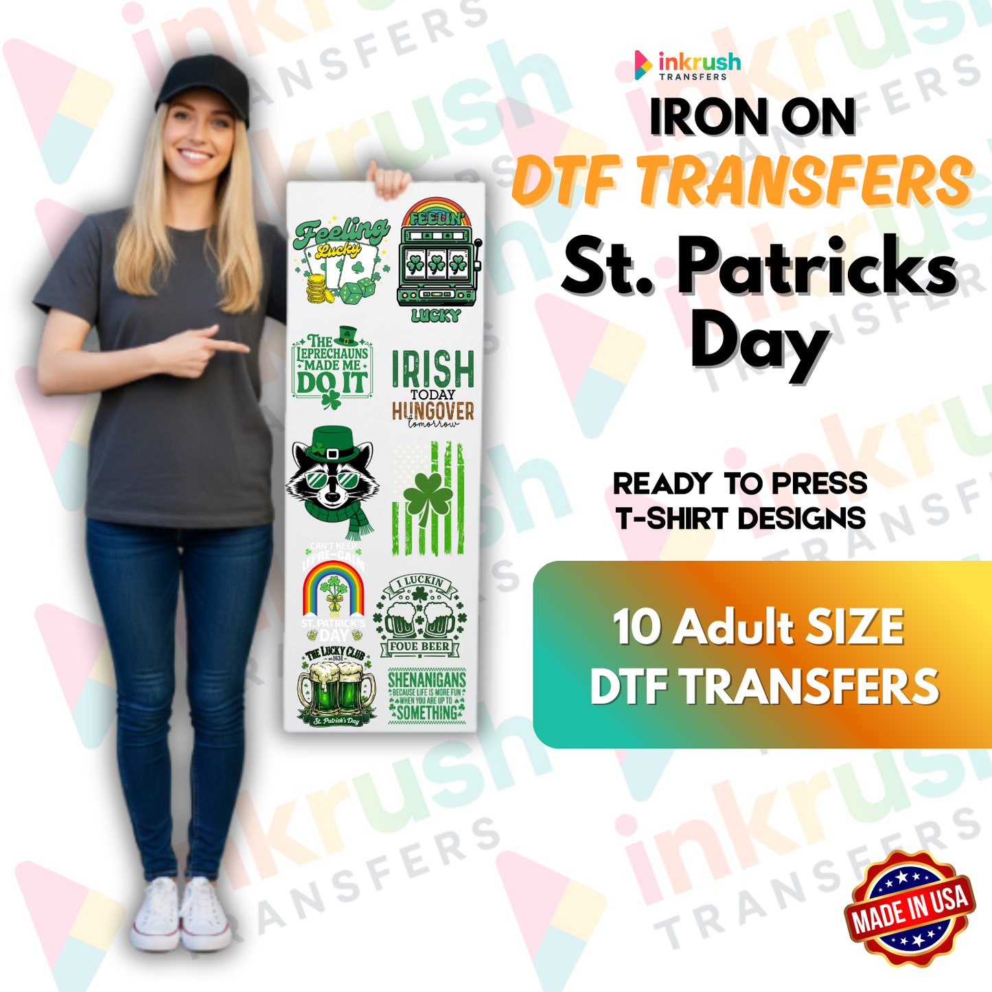 Shamrock Season Collection – 22″ Premade Gang Sheet