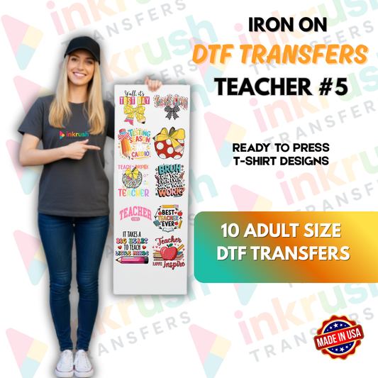 Teacher Bundle #5 – Grading & Planning Humor (22″ Gang Sheet, 10 Transfers)
