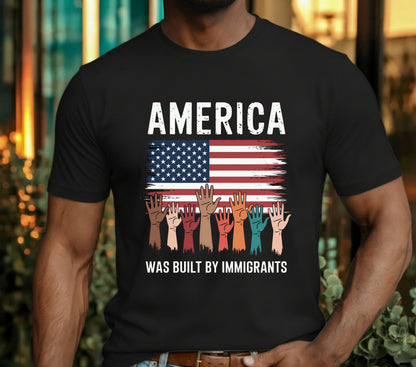 "America Was Built by Immigrants" – Patriotic DTF Transfer