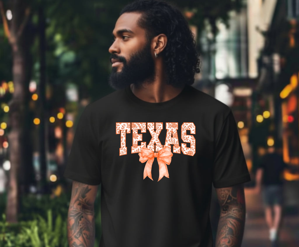 Cow Print Texas State Outline – Western DTF Transfer