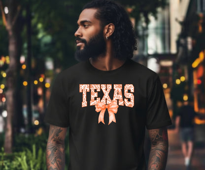 Cow Print Texas State Outline – Western DTF Transfer