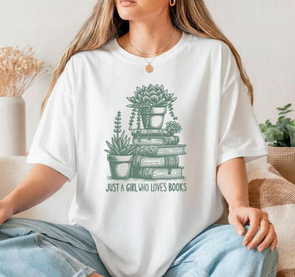 Just A Girl Who Loves Books – Book Lover DTF Transfer