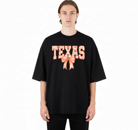 Cow Print Texas State Outline – Western DTF Transfer