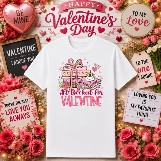 All Booked for Valentine – Valentine's Day DTF Transfer – by Ink Rush – Premade Transfers – Valentine's Day, DTF Transfers