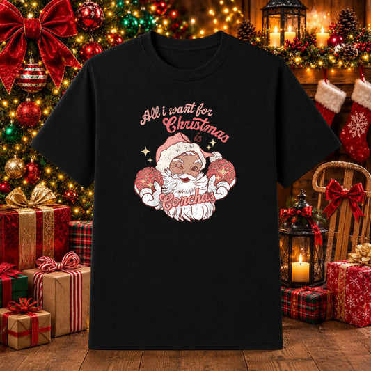 All I Want For Merry Christmas Is Mexican Conchas Pan Dulce – Christmas DTF Transfer – by Ink Rush – Premade Transfers – M...