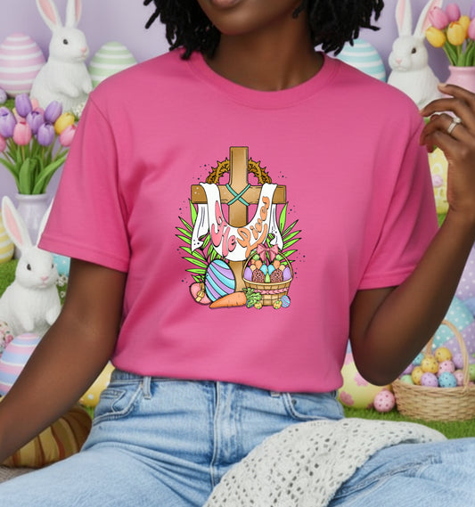 He is Risen Easter Cross – Religious DTF Transfer