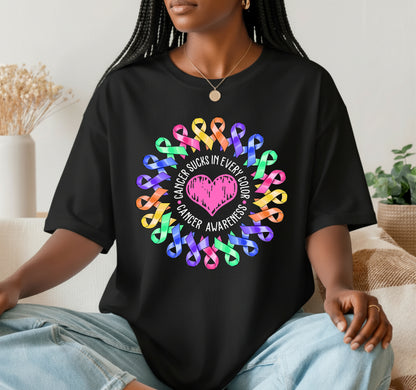 Cancer Sucks In Every Color – Cancer Awareness DTF Transfer